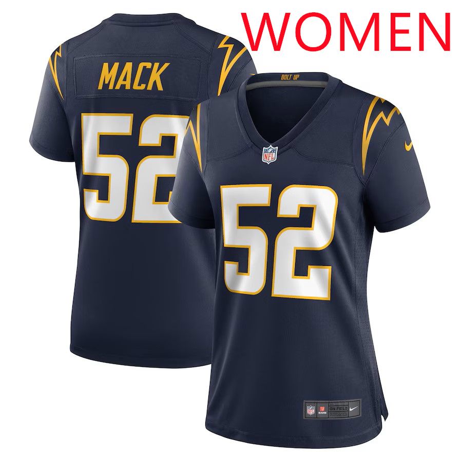 Women Los Angeles Chargers 52 Khalil Mack 2025 Nike Navy Alternate Game NFL Jersey